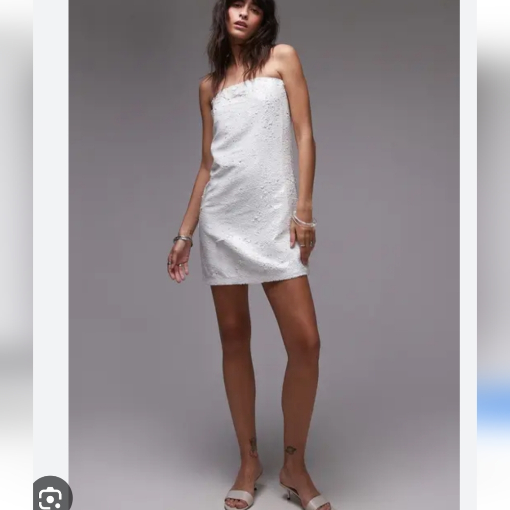 Topshop White Sleeveless Dress